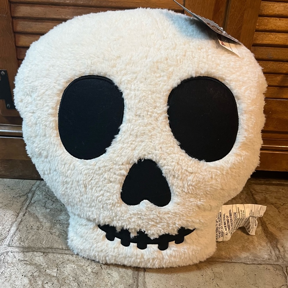 Grammercy Studio TikTok Famous Soft Plush Halloween Skull Pillow